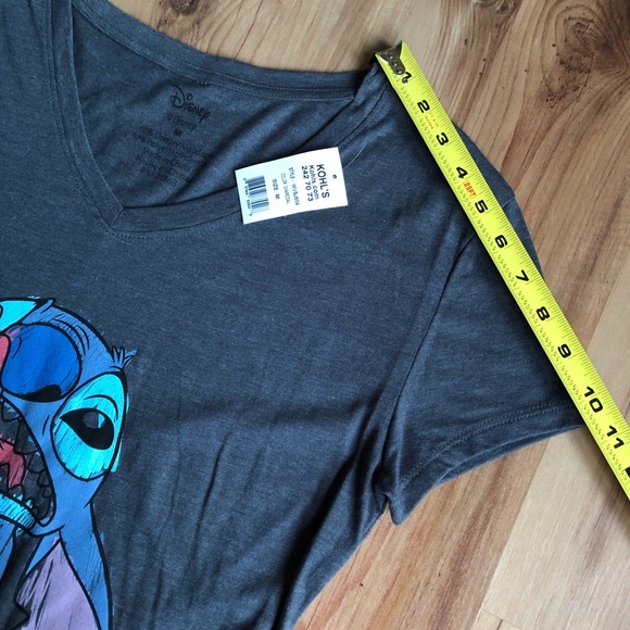 NEW DISNEY Lilo & Stitch Tee Shirt Gray Medium Juniors - Picture 10 of 16